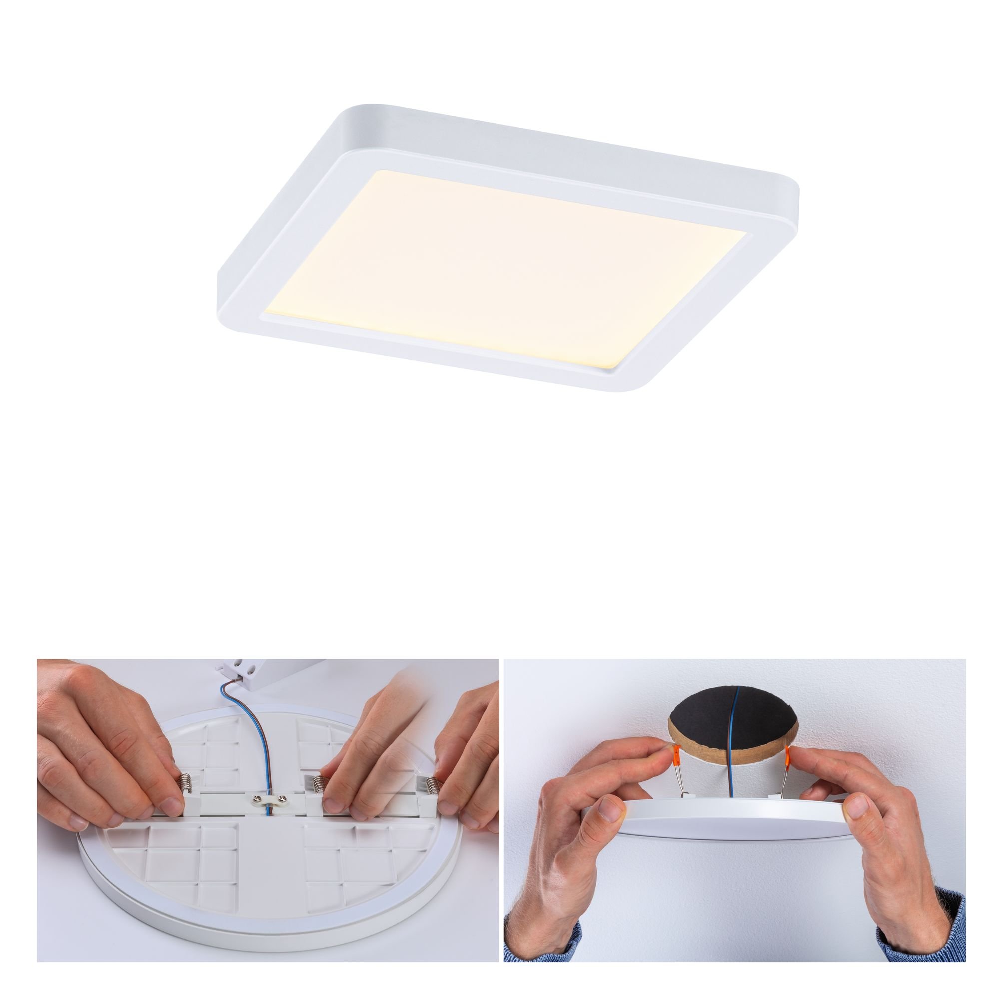 P 93039 LED vestavné svítidlo Areo VariFit IP44 hranaté 118x118mm 6,5W 3.000K bílá - PAULMANN