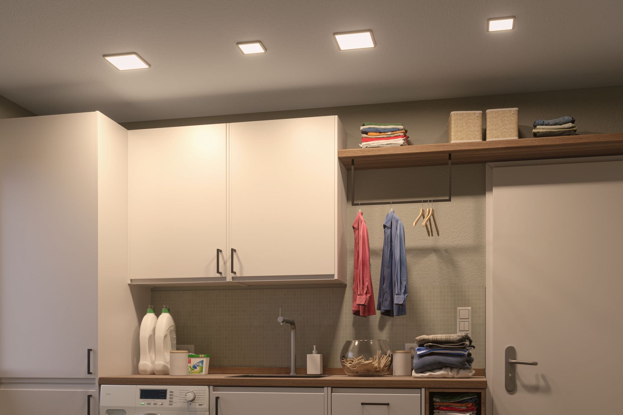 P 93039 LED vestavné svítidlo Areo VariFit IP44 hranaté 118x118mm 6,5W 3.000K bílá - PAULMANN (obrázek 5)