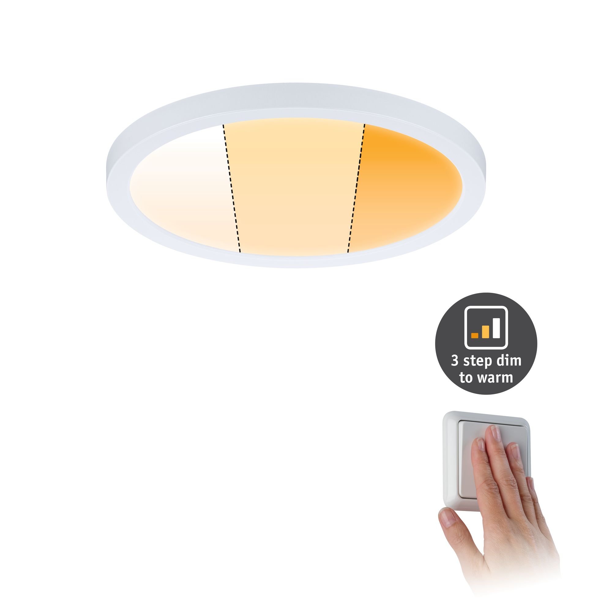 P 92989 LED vestavné svítidlo Areo VariFit IP44 kruhové 175mm 13W bílá mat WarmDim 3-krokové-stmívatelné - PAULMANN