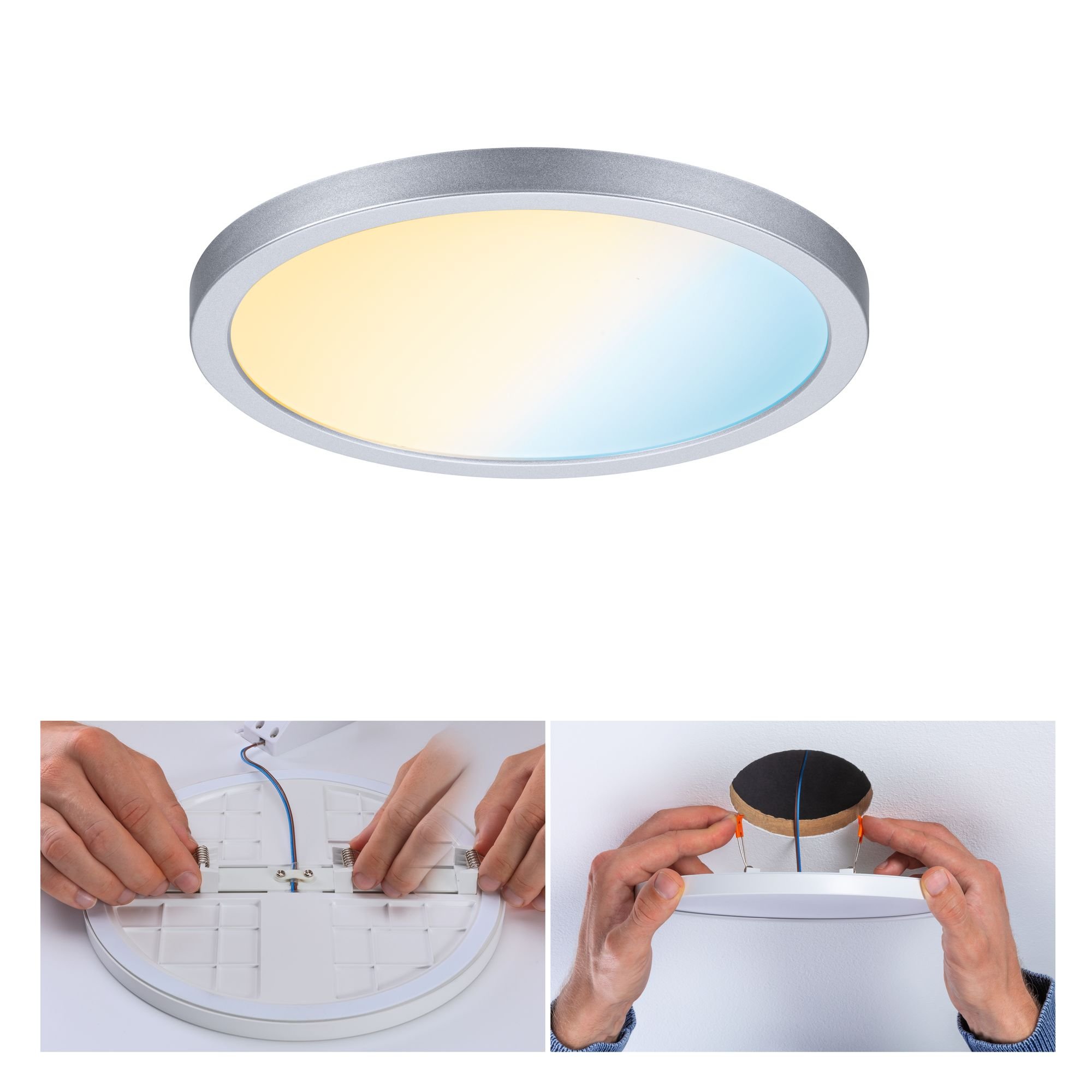 P 93045 Smart Home Zigbee LED vestavné svítidlo Areo VariFit IP44 kruhové 175mm 13W matný chrom měnitelná bílá - PAULMANN (obrázek 2)
