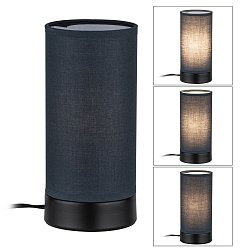 Obrázek pro produkt Stolní lampa Pia látkové stínidlo 1-ramenné černá mat/šedá E14 bez zdroje světla - PAULMANN
