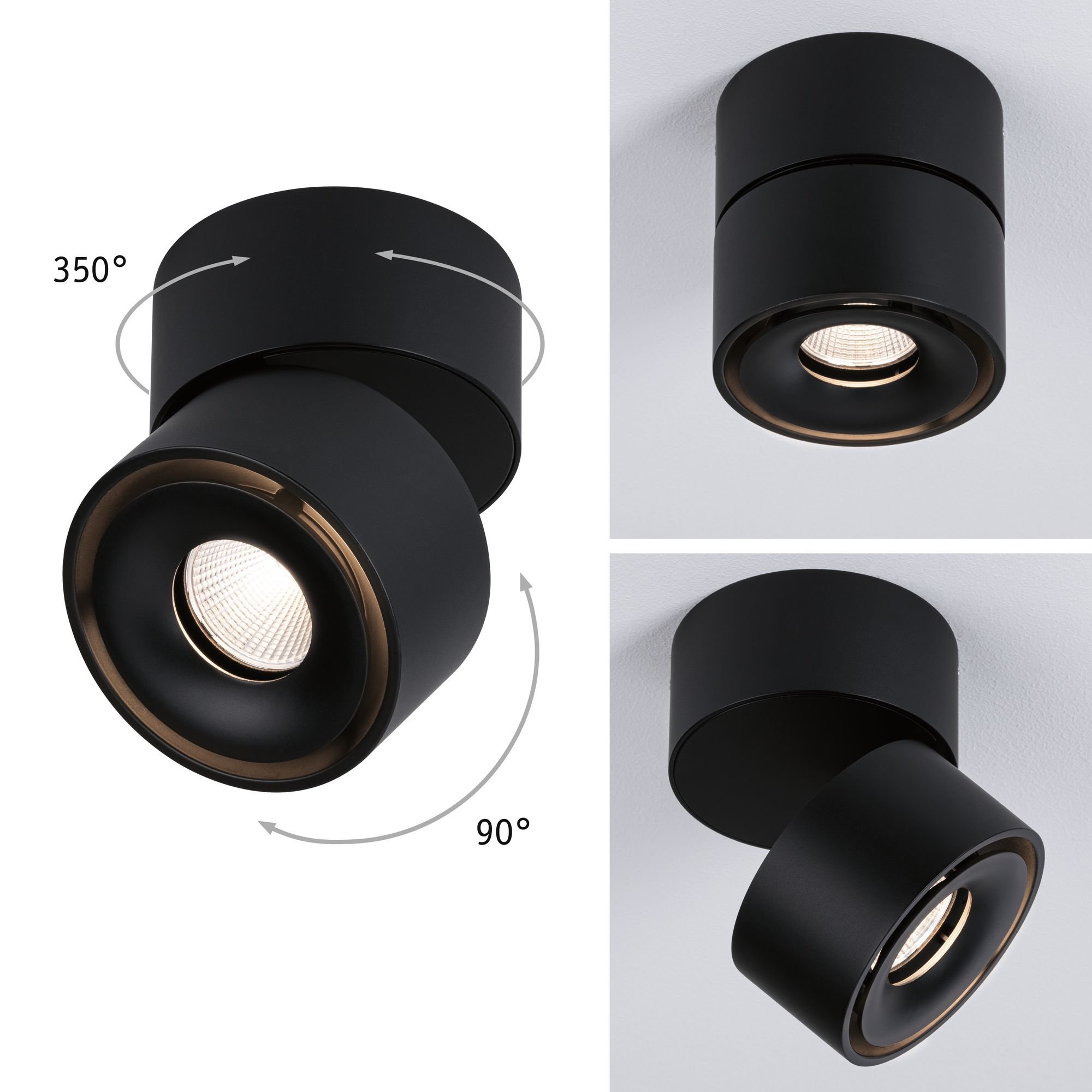 P 93371 Přisazené svítidlo LED Spircle černá mat 8,0W 3.000K 36° - PAULMANN