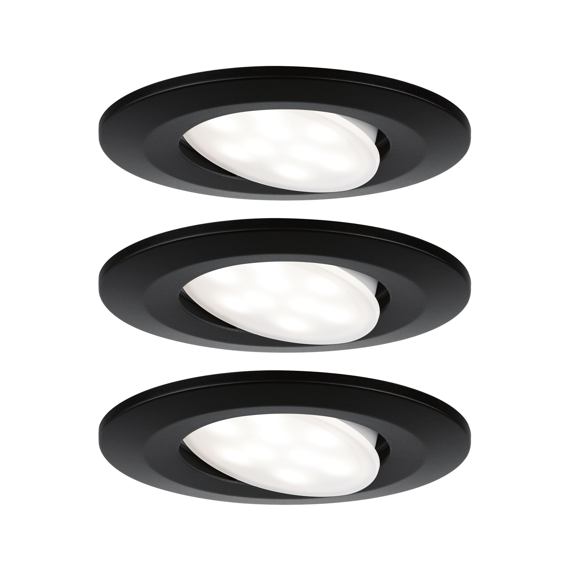 P 99991 Vestavné svítidlo LED Calla IP65 kruhové 4.000K 3x6,5W černá mat výklopné - PAULMANN