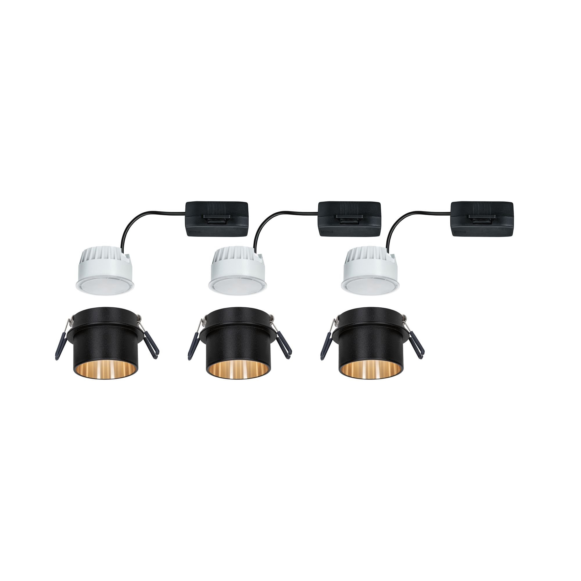 P 93379 Vestavné svítidlo LED Gil 6W černá mat zlatá IP44 2.700K 3-krokové-stmívatelné - PAULMANN (obrázek 8)