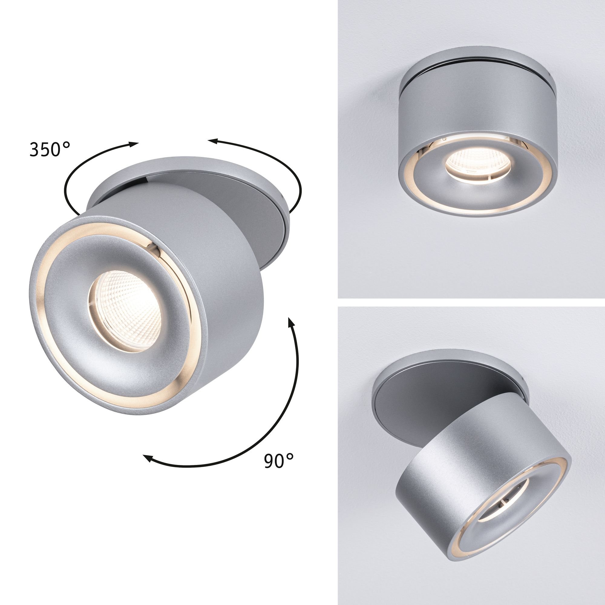 P 93374 Vestavné svítidlo LED Spircle matný chrom 8,0W 3.000K 36° - PAULMANN