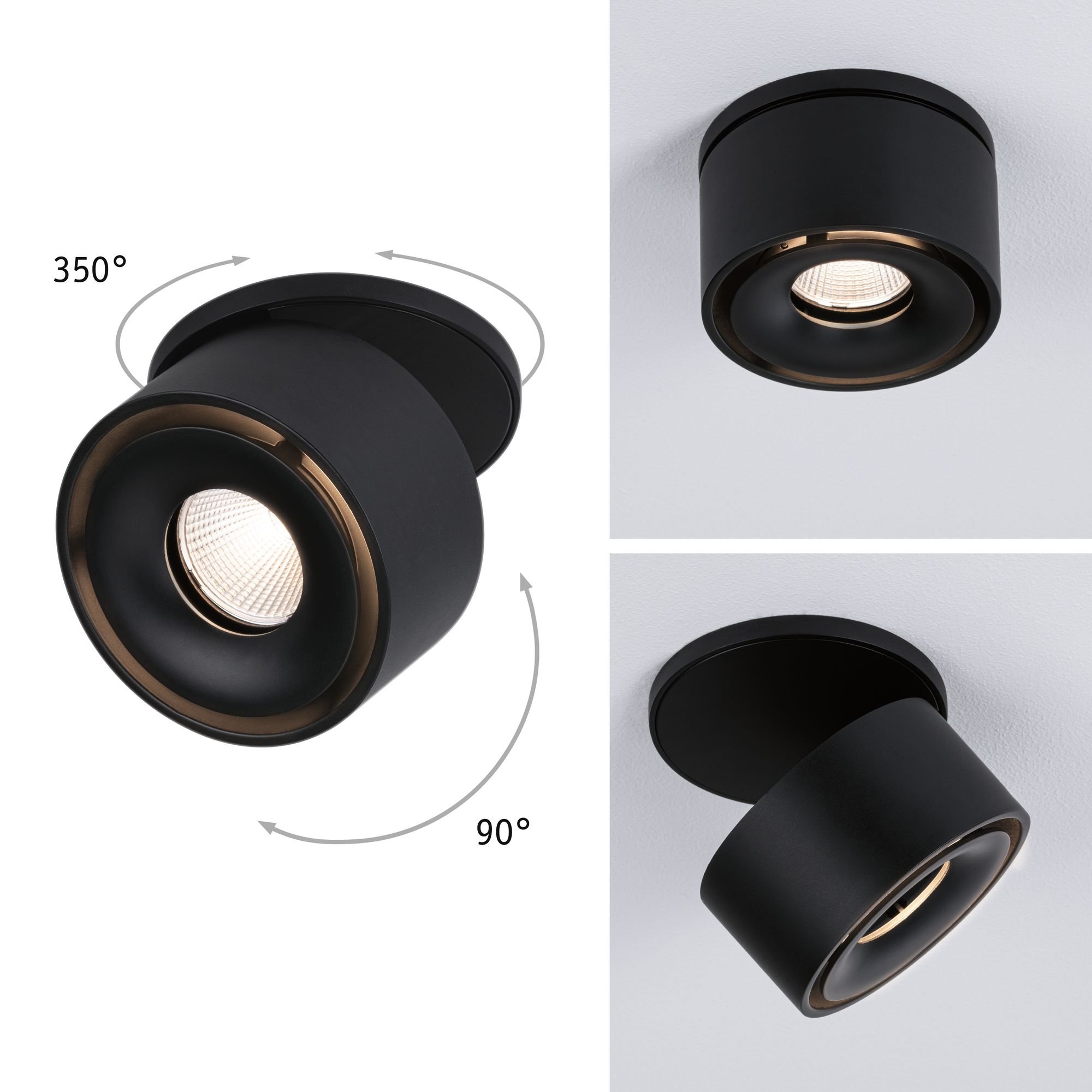 P 93370 Vestavné svítidlo LED Spircle černá mat 8,0W 3.000K 36° - PAULMANN