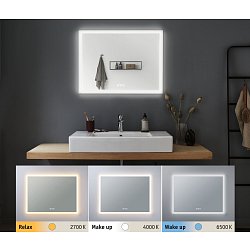 Obrázek pro produkt HomeSpa LED zrcadlo s osvětlením Mirra hranaté vyhřívané IP44 80x60 cm 22W WhiteSwitch - PAULMANN