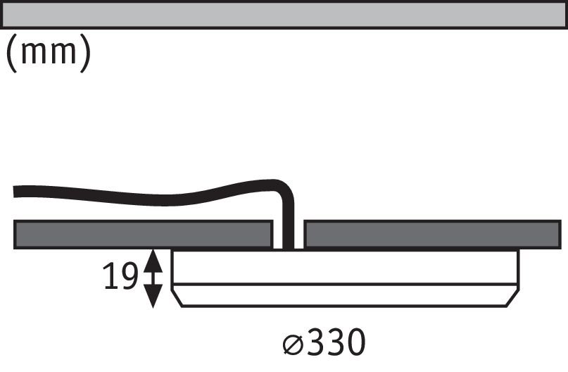 P 95392 LED vestavné svítidlo Cover-it senzor kruhové 330mm, 22W 4000K bílá mat Panel pro vestavnou i přisazenou montáž - PAULMANN (obrázek 3)