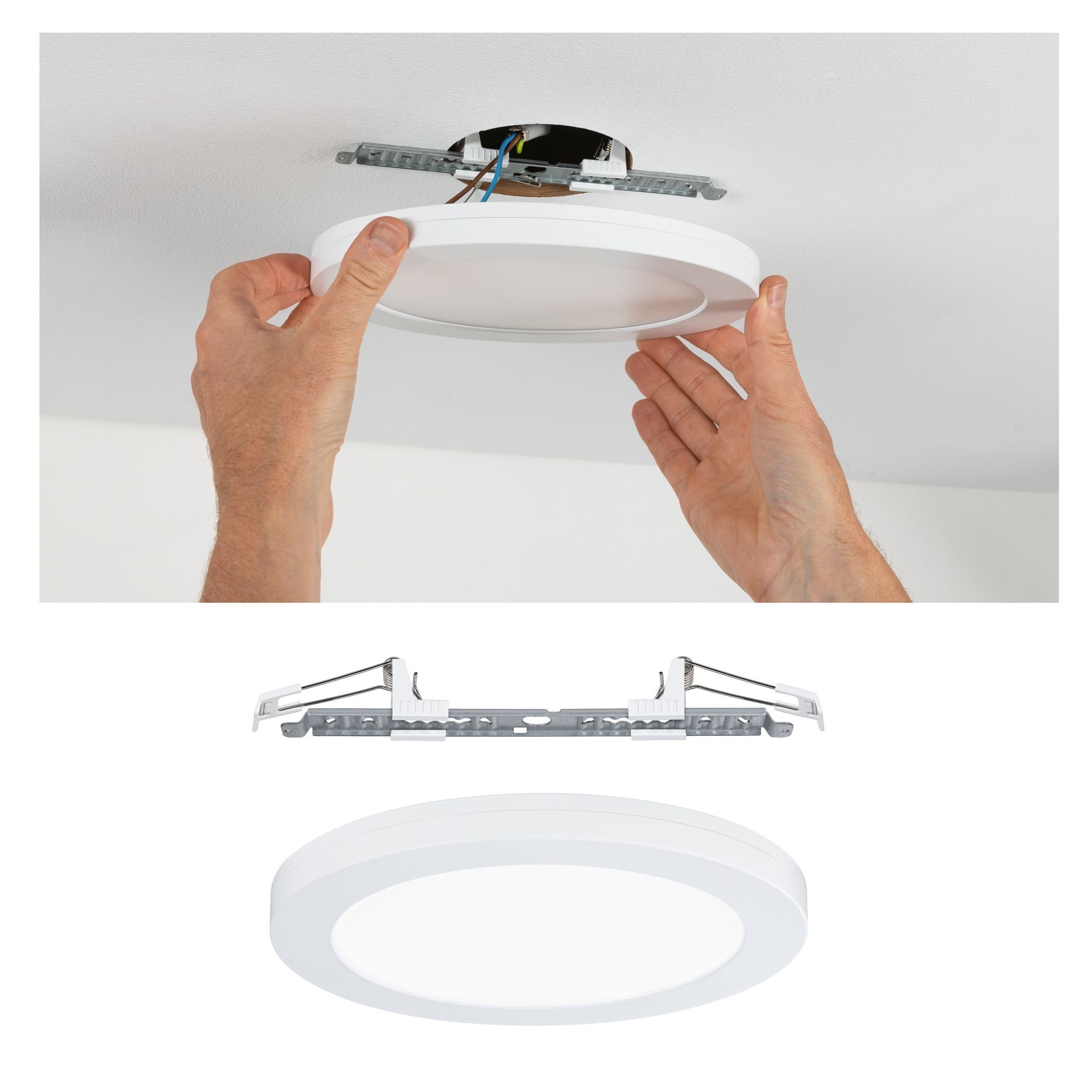 P 95389 LED vestavné svítidlo Cover-it kruhové 225mm, 16,5W 4000K bílá mat Panel pro vestavnou i přisazenou montáž - PAULMANN