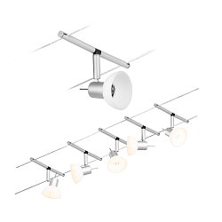 Obrázek pro produkt Lankový systém Sheela matný chrom 5 spotů bez zdroje světla max. 10W GU5,3 DC 60VA - PAULMANN