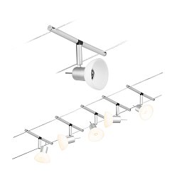 Obrázek pro produkt Lankový systém Sheela matný chrom 5 spotů bez zdroje světla max. 10W GU5,3 DC 60VA - PAULMANN