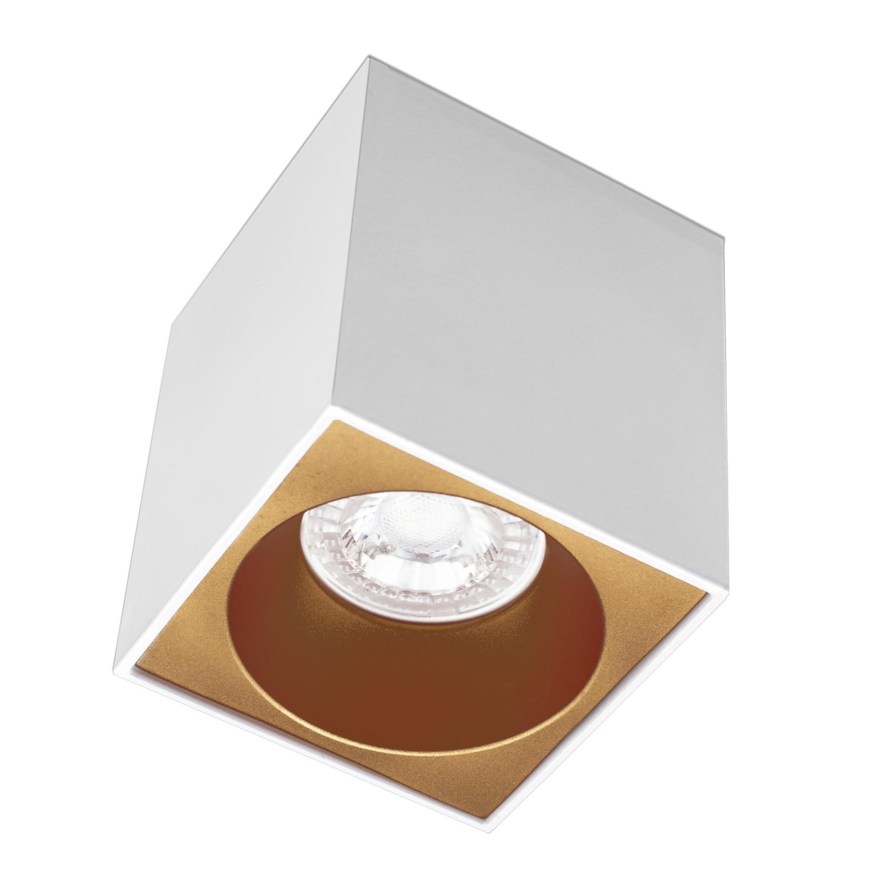 CEN ESQBG80-GU10 ESSENZA přisazené svítidlo SQ GU10 bílá/zlatá 80mm - CENTURY