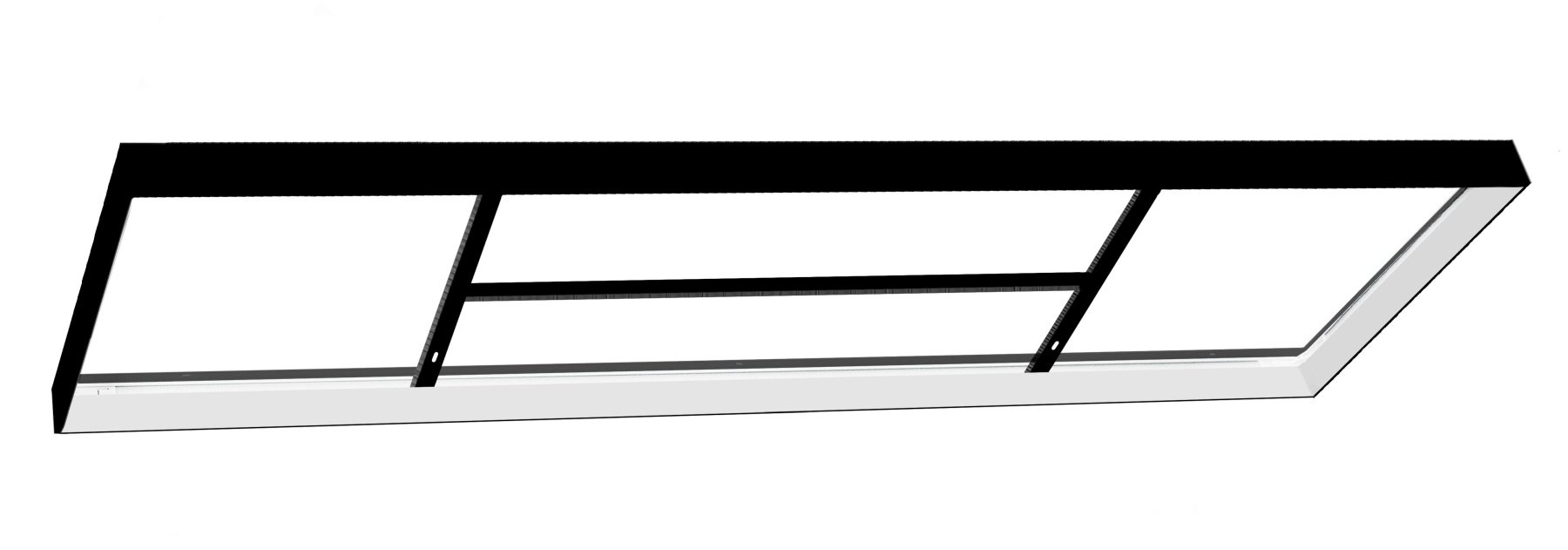 CEN KIT-PLFS120N Rám pro povrchovou montáž LED panelu 30x120 celistvý rám černý - CENTURY