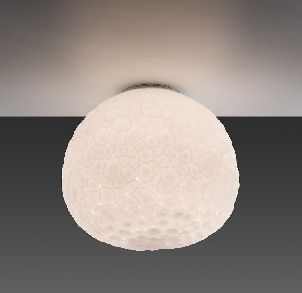 Levně AR 1704110A Stropní / nástěnné svítidlo METEORITE 15 E14 bílé foukané sklo - ARTEMIDE