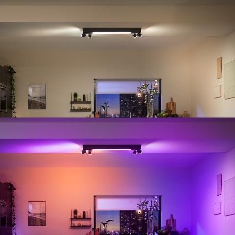 PH 50607/30/P7 Hue LED White and Color Ambiance Stropní bodové svítidlo Philips Centris BT 50607/30/P7 40W + 4x5,7W GU10, 4000lm, 2000K-6500K, RGB, IP20, černé - PHILIPS HUE (915005928701) (obrázek 3)