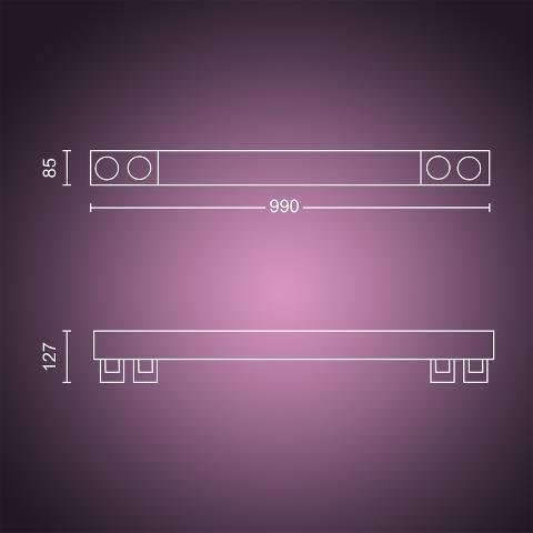PH 50607/30/P7 Hue LED White and Color Ambiance Stropní bodové svítidlo Philips Centris BT 50607/30/P7 40W + 4x5,7W GU10, 4000lm, 2000K-6500K, RGB, IP20, černé - PHILIPS HUE (915005928701) (obrázek 9)
