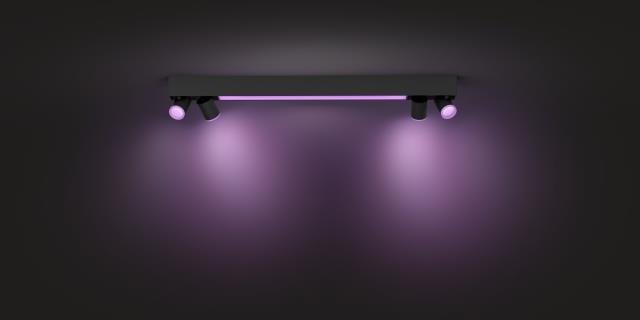 PH 50607/30/P7 Hue LED White and Color Ambiance Stropní bodové svítidlo Philips Centris BT 50607/30/P7 40W + 4x5,7W GU10, 4000lm, 2000K-6500K, RGB, IP20, černé - PHILIPS HUE (915005928701) (obrázek 10)