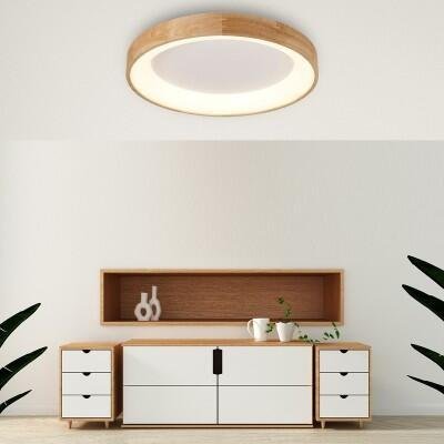 AZZ AZ2698 LED Stropní přisazené svítidlo Azzardo Silvam 65 Top AZ2698 50W 3250lm 3000K IP20 65cm přírodní dřevo/bílá - AZZARDO (obrázek 2)