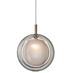 Obrázek pro produkt Závěsné svítidlo LENS bílé - kartáčované kování, bez baldachýnu 1/85/95150L/B/WHITE/160/A/BBR/2,5 - BOMMA