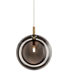 Obrázek pro produkt Závěsné svítidlo LENS kouřové - kartáčované kování, bez baldachýnu 1/85/95150L/B/SMOKE/160/A/BBR/2,5 - BOMMA