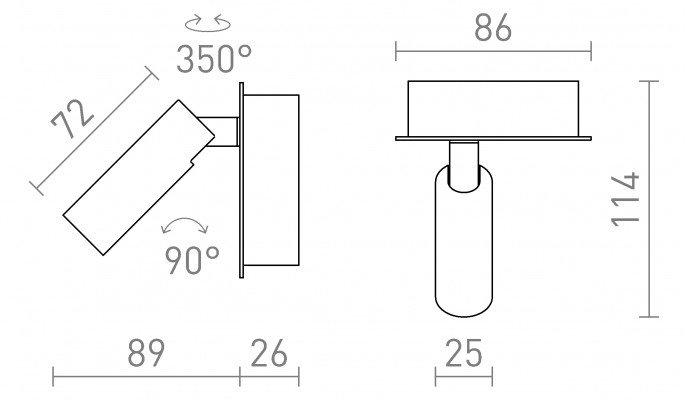 RED R13645 MIG nástěnná černá 230V LED 3W 30° 3000K - RED - DESIGN RENDL (obrázek 4)