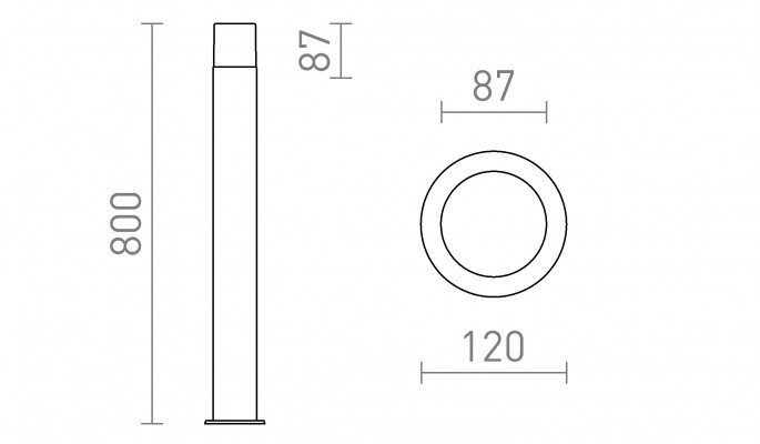RED R13636 BONNIE 80 stojanová antracitová 230V E27 28W IP44 - RED - DESIGN RENDL (obrázek 6)