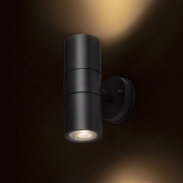 RED R13634 SORANO II nástěnná černá plast 230V LED GU10 2x8W IP44 - RED - DESIGN RENDL (obrázek 3)