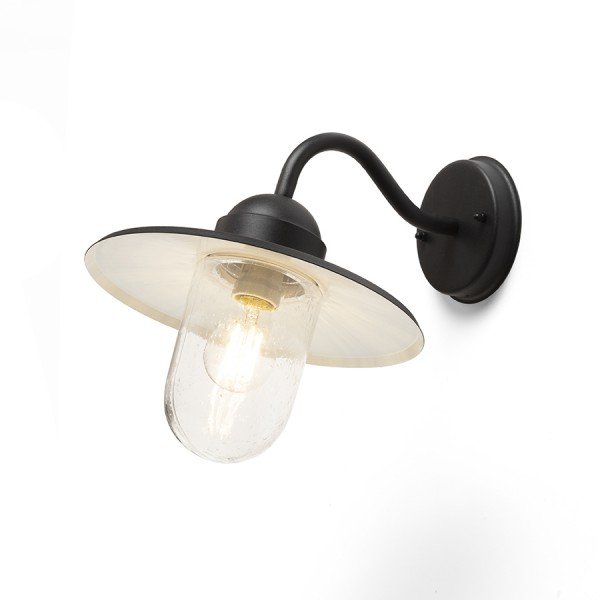 RED R13614 BEACON nástěnná černá strukturované sklo 230V E27 60W IP44 - RED - DESIGN RENDL