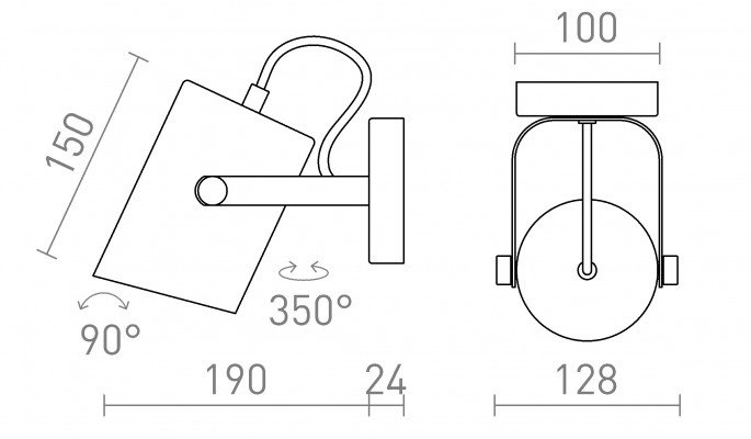 RED R13613 HAREN přisazená černá 230V E27 15W - RED - DESIGN RENDL (obrázek 5)