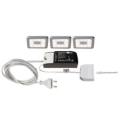 Obrázek pro produkt Deko-Light nábytkové přisazené svítidlo Paty hranaté 3ks sada 220-240V AC/50-60Hz 2,50 W 3000 K 160 lm 50 stříbrnášedá RAL 7001 - DEKOLIGHT