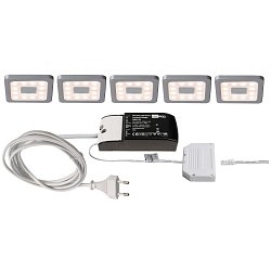 Obrázek pro produkt Deko-Light nábytkové přisazené svítidlo Paty hranaté 5ks sada 220-240V AC/50-60Hz 2,50 W 3000 K 160 lm 50 stříbrnášedá RAL 7001 - DEKOLIGHT
