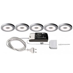 Obrázek pro produkt Deko-Light nábytkové přisazené svítidlo Paty kulaté 5ks sada 220-240V AC/50-60Hz 2,50 W 3000 K 185 lm stříbrnášedá RAL 7001 - DEKOLIGHT