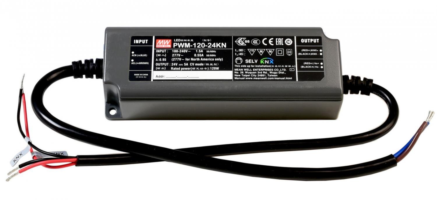 IMPR 872113 Meanwell napájení CV, PWM-120-24KN konstantní napětí 0-5000 mA IP67 stmívatelné 24V DC 120,00 W - LIGHT IMPRESSIONS