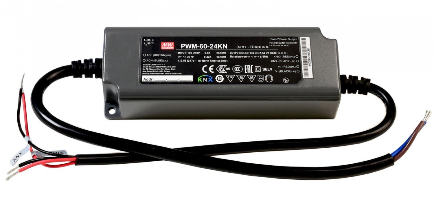 IMPR 872112 Meanwell napájení CV, PWM-60-24KN konstantní napětí 0-2500 mA IP67 stmívatelné 24V DC 60,00 W - LIGHT IMPRESSIONS