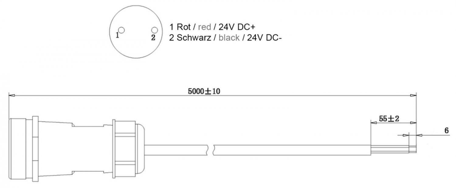 IMPR 940039 Deko-Light Weipu HQ 12/24/48V přívodní kabel 2-pólový kabelový systém5000 mm (obrázek 2)