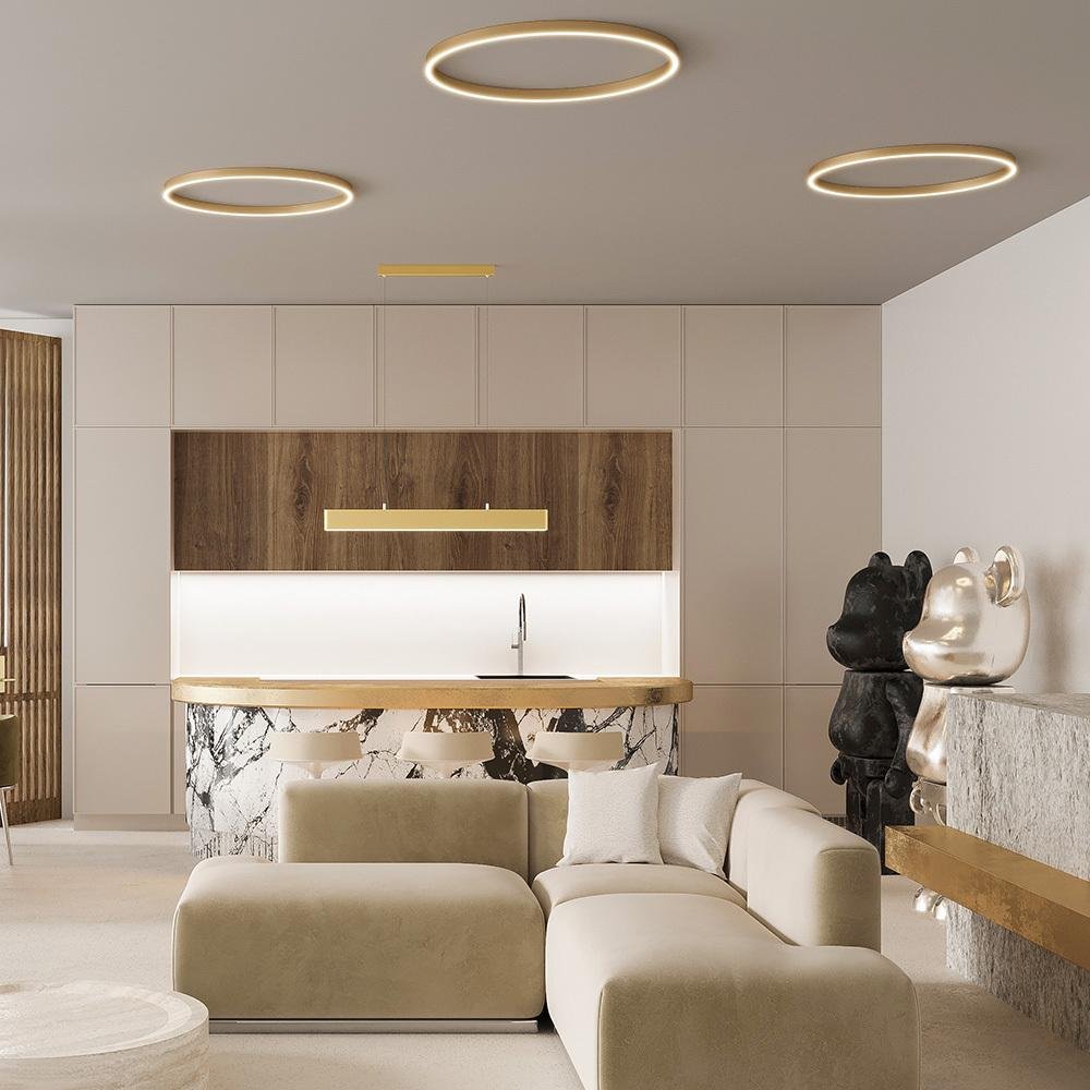 M MOD058PL-L100BS4K Závěsné svítidlo Rim 4000K 6900lm LED mosaz hliník designové - MAYTONI (obrázek 5)