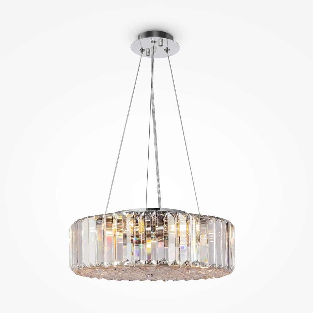 M MOD080CL-06CH Závěsné svítidlo Recinto E27 6x60W průhledné sklo chrom kov designové - MAYTONI