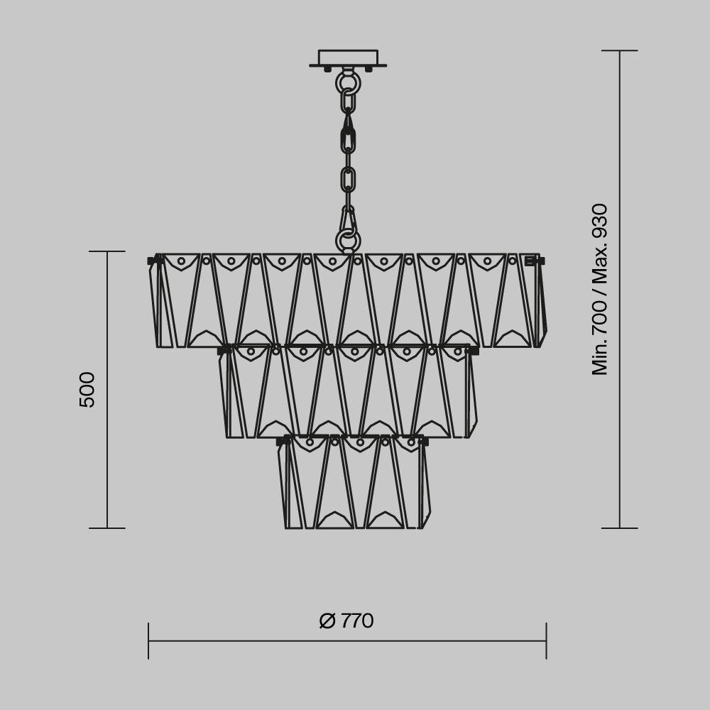 M MOD043PL-18G Závěsné svítidlo Puntes E14 18x40W zlatá kov křišťál - MAYTONI (obrázek 4)