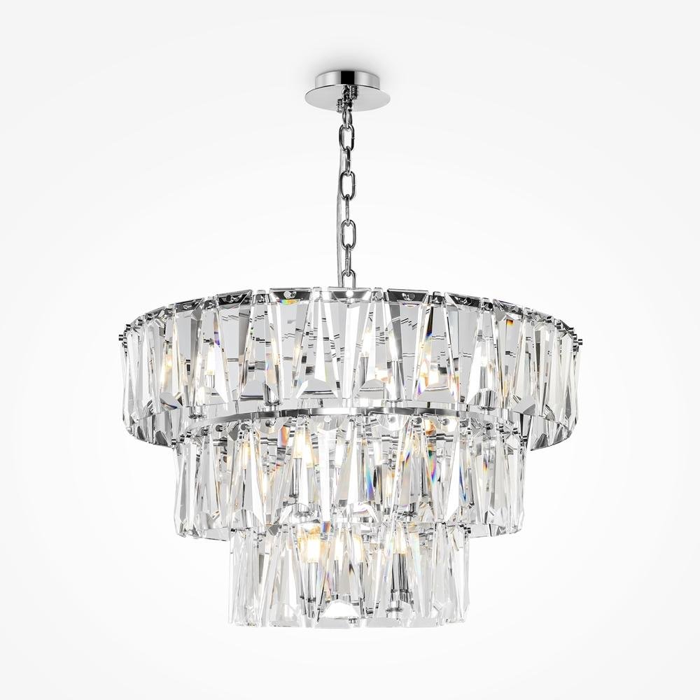 M MOD043PL-18CH Závěsné svítidlo Puntes 18x40W E14 chrom křišťál kov - MAYTONI