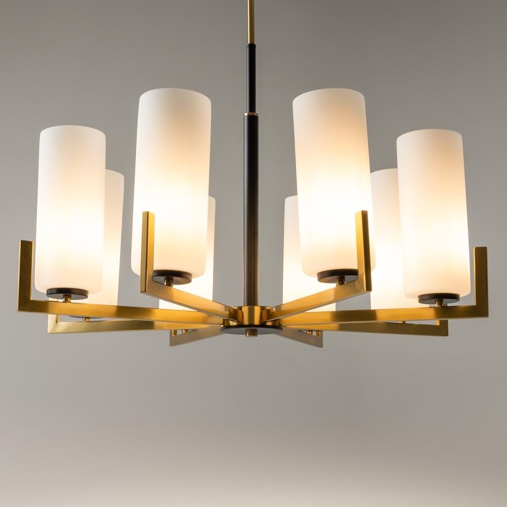 M MOD089PL-08BS Lustr Fortano 8xE27 40W bílá/mosaz kov/sklo designový - MAYTONI (obrázek 3)
