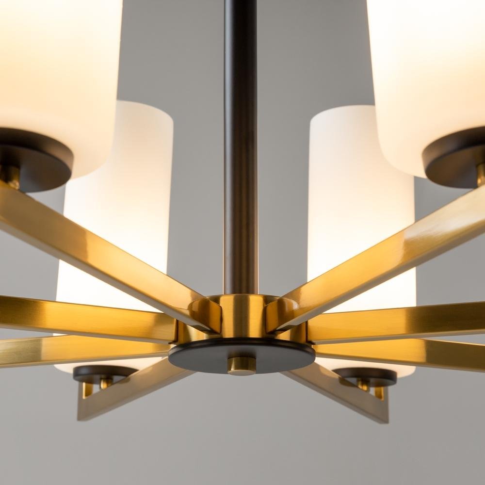M MOD089PL-08BS Lustr Fortano 8xE27 40W bílá/mosaz kov/sklo designový - MAYTONI (obrázek 4)