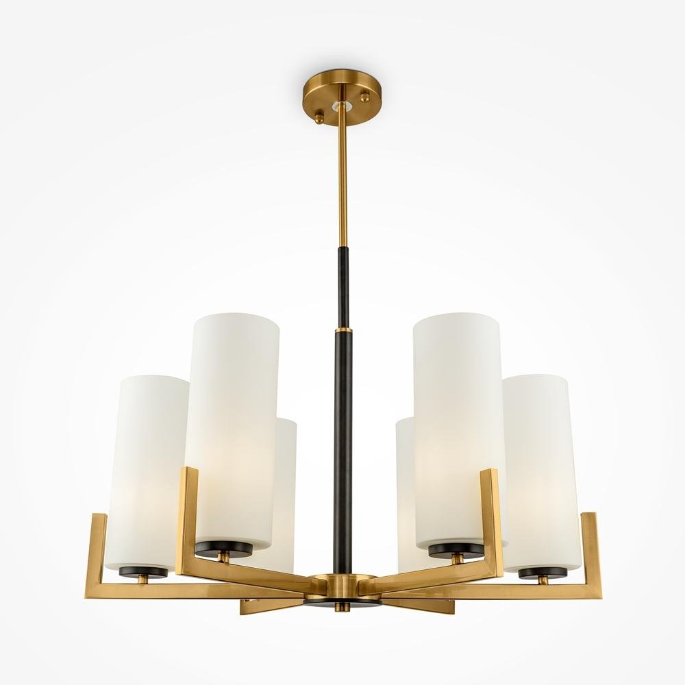 M MOD089PL-06BS Lustr Fortano E27 6x40W bílá mosaz kov/sklo - MAYTONI