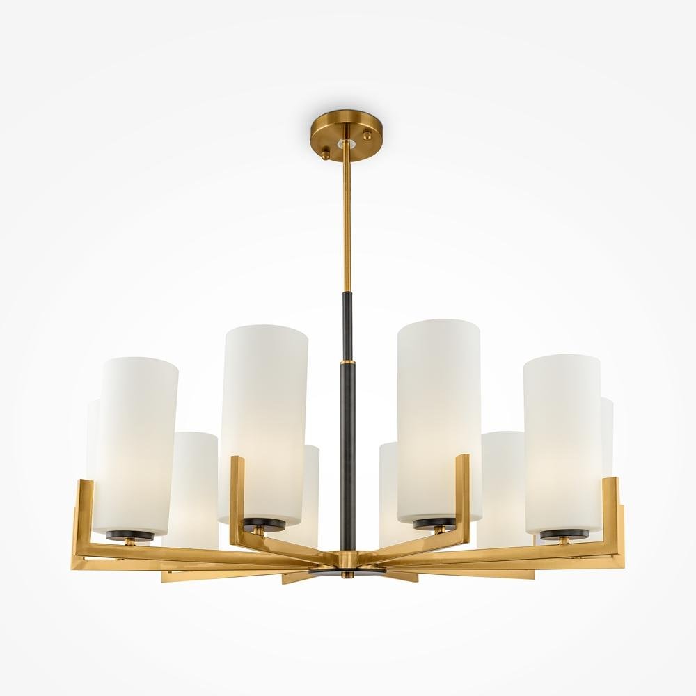 M MOD089PL-10BS Lustr Fortano 10xE27 400W bílá/mosaz kov/sklo - MAYTONI
