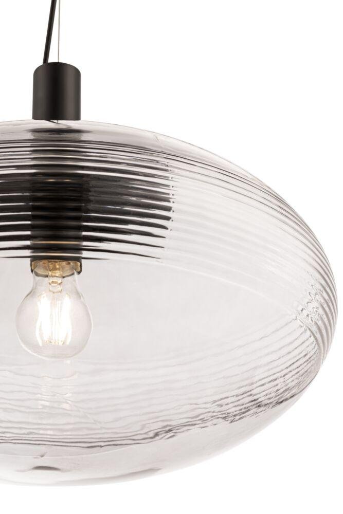 M P062PL-01GR Závěsné svítidlo Perlas E27 60W průhledné sklo šedá kov - MAYTONI
