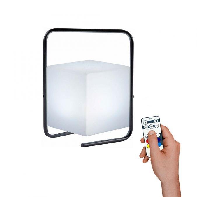 LD 19970-18 KENO LED stolní lampa, černá, RGB, bateriové svítidlo, IP44, vč. USB-kabel, dálkový ovladač RGB+3000K - LEUCHTEN DIREKT / JUST LIGHT