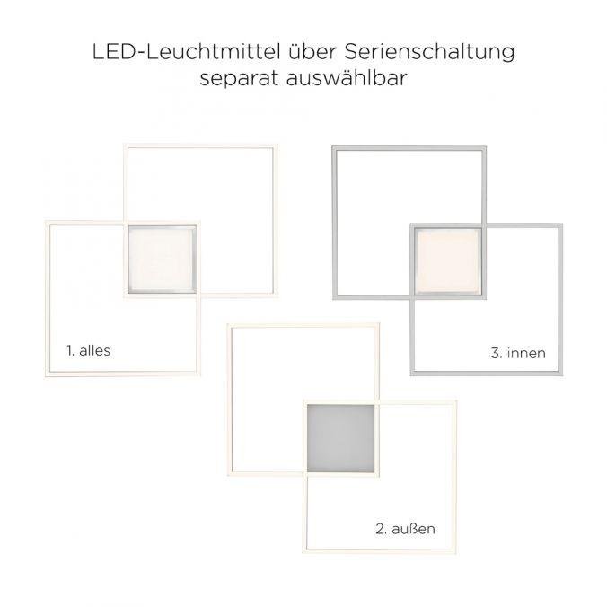 LD 14712-55 ASMIN LED stropní svítidlo, ocel, 60x60cm, CCT nastavení teploty barvy, stmívatelné 3000-5000K - LEUCHTEN DIREKT / JUST LIGHT (obrázek 3)