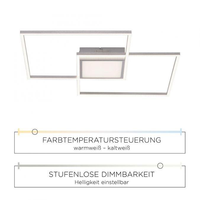 LD 14712-55 ASMIN LED stropní svítidlo, ocel, 60x60cm, CCT nastavení teploty barvy, stmívatelné 3000-5000K - LEUCHTEN DIREKT / JUST LIGHT (obrázek 4)