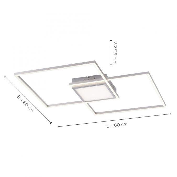 LD 14712-55 ASMIN LED stropní svítidlo, ocel, 60x60cm, CCT nastavení teploty barvy, stmívatelné 3000-5000K - LEUCHTEN DIREKT / JUST LIGHT (obrázek 5)