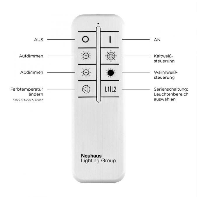 LD 14712-55 ASMIN LED stropní svítidlo, ocel, 60x60cm, CCT nastavení teploty barvy, stmívatelné 3000-5000K - LEUCHTEN DIREKT / JUST LIGHT (obrázek 6)