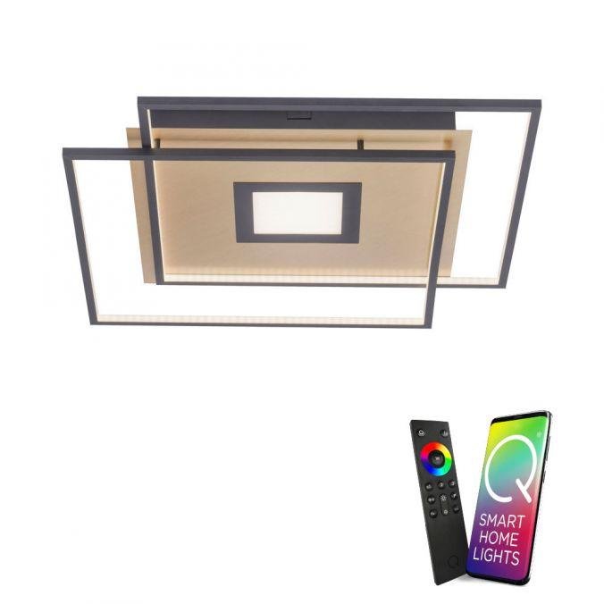 PN 8379-18 Paul Neuhaus, Q-AMIRA, LED stropní svítidlo, černá-mosaz, Smart Home ZigBee 3000-5000K - PAUL NEUHAUS